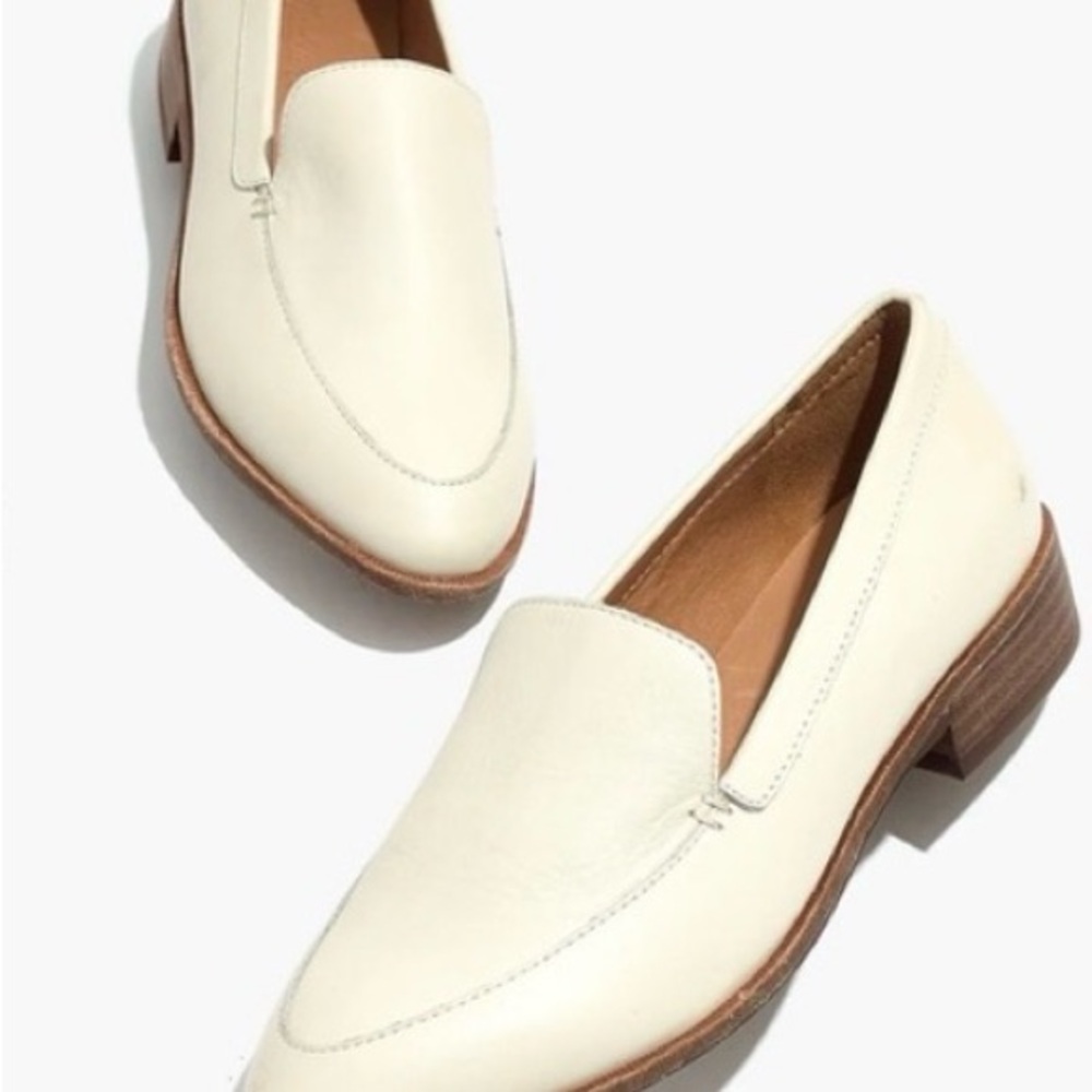 Women's Frances Loafer Cream Leather Slip-On Loafer Size 8.5